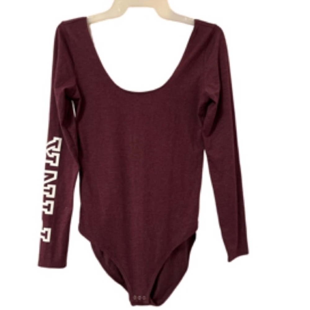 PINK Scoop Neck Long Sleeve Bodysuit V.